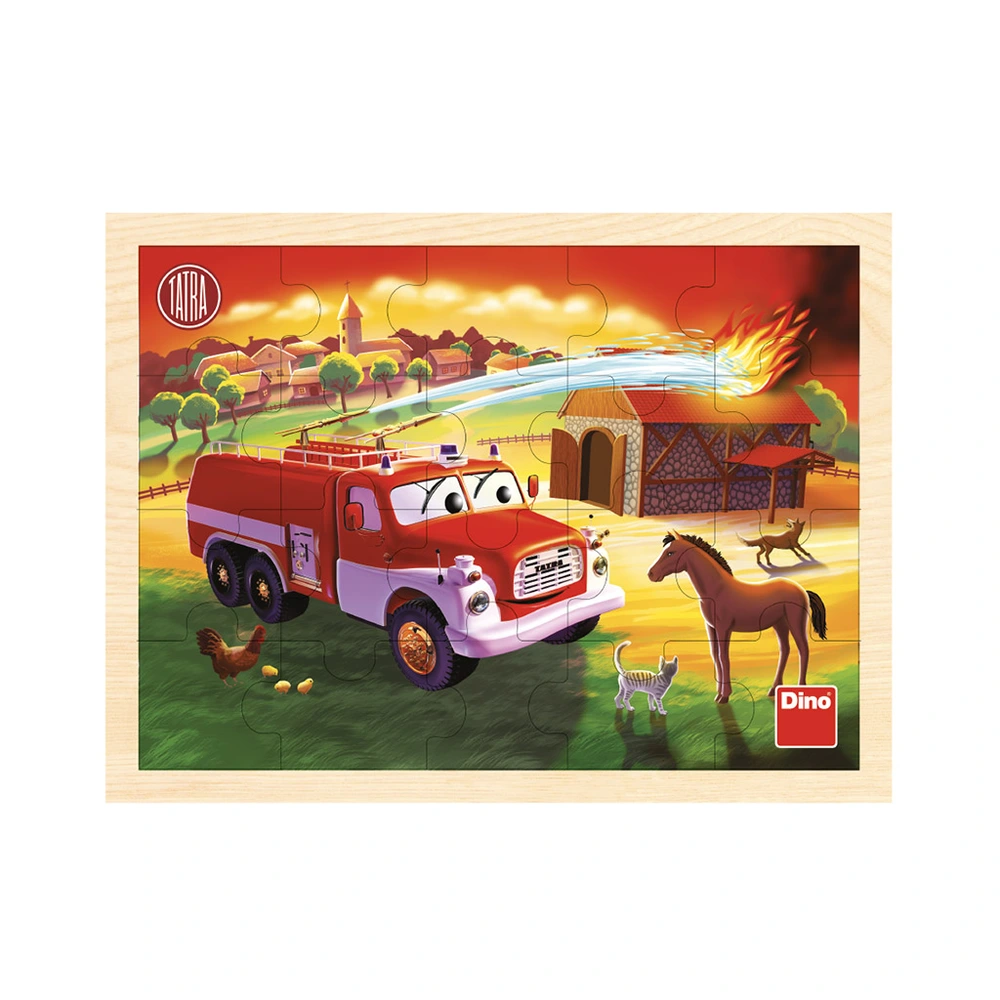 TATRA Dřevěné puzzle Hasiči 20 dílků
