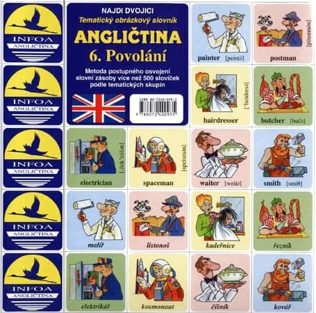 POVOLÁNÍ - ANGLICKÉ PEXESO 6 - tematický obrázkový slovník