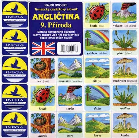 PŘÍRODA - ANGLICKÉ PEXESO 9 - tematický obrázkový slovník