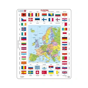 MAPA a VLAJKY STÁTŮ EVROPY - vzdělávací deskové puzzle