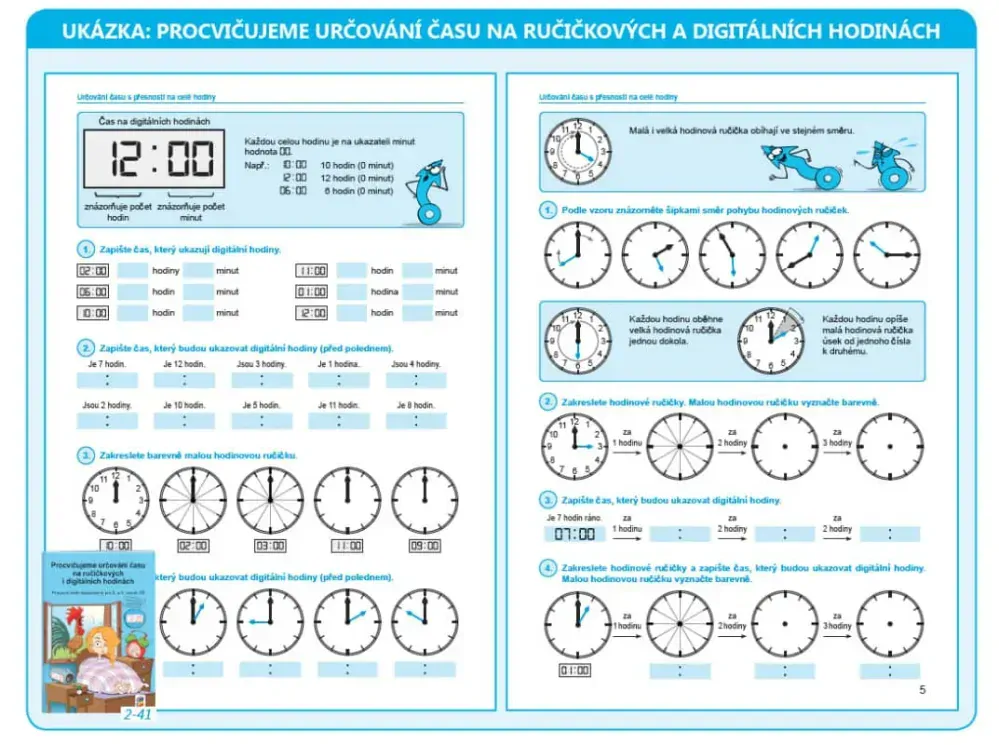 Procvičujeme určování času na ručičkových i digitálních hodinách