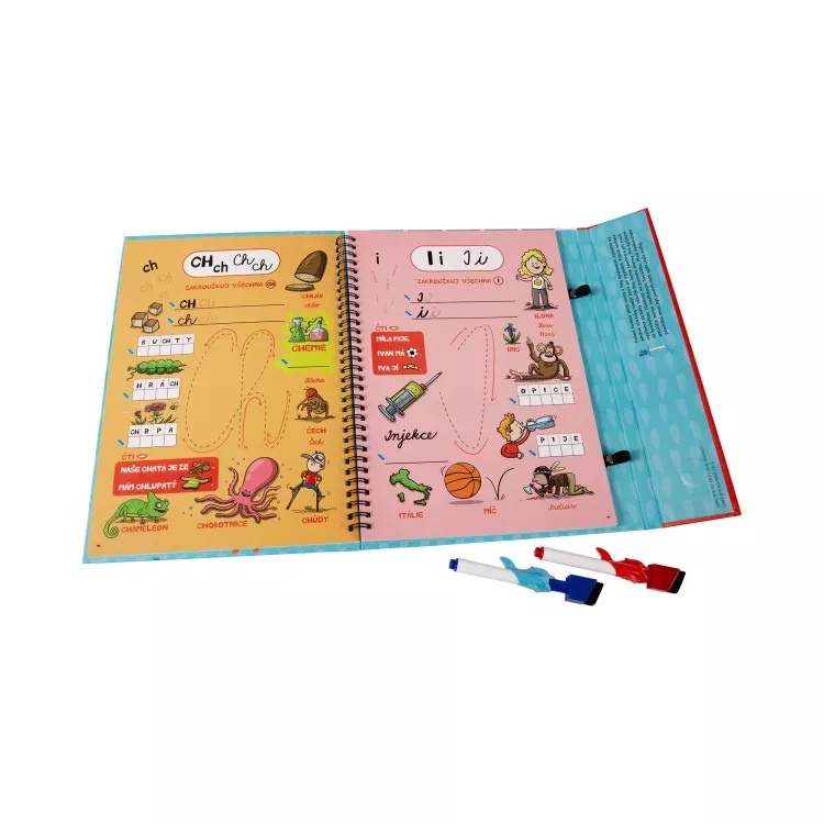 ROZTANČENÉ FIXY - PÍSMENA a ČÍSLA - stíratelný sešit A4