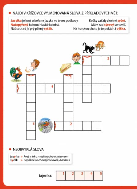 SENZAČNÍ KŘÍŽOVKY PRO DĚTI - VYJMENOVANÁ SLOVA