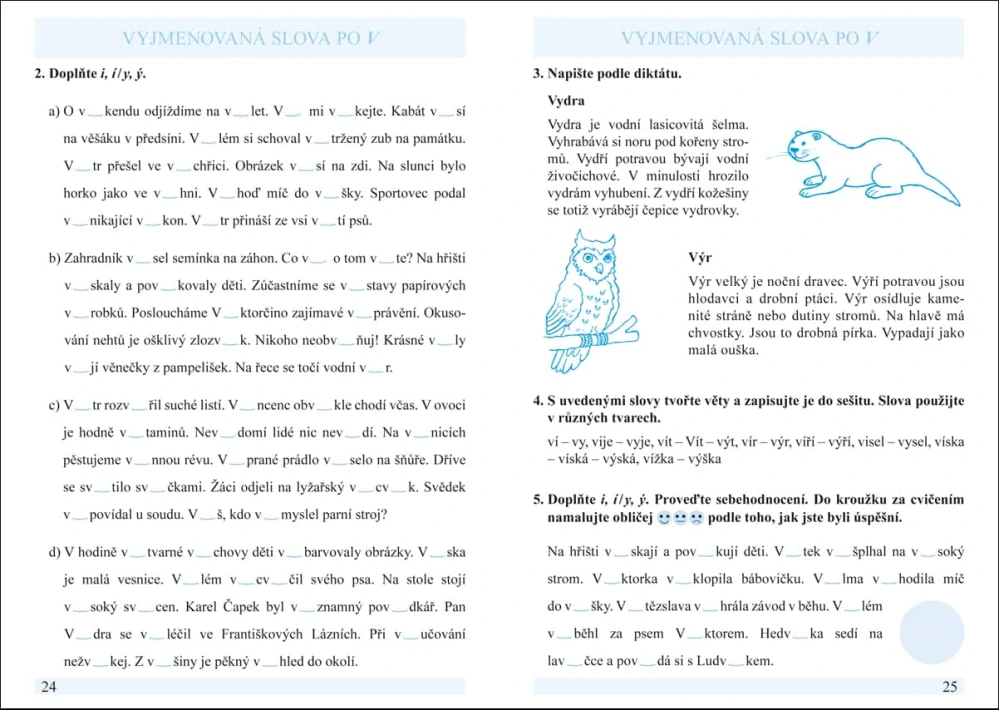 PROCVIČUJEME VYJMENOVANÁ SLOVA - pracovní sešit pro 3. a 4. ročník