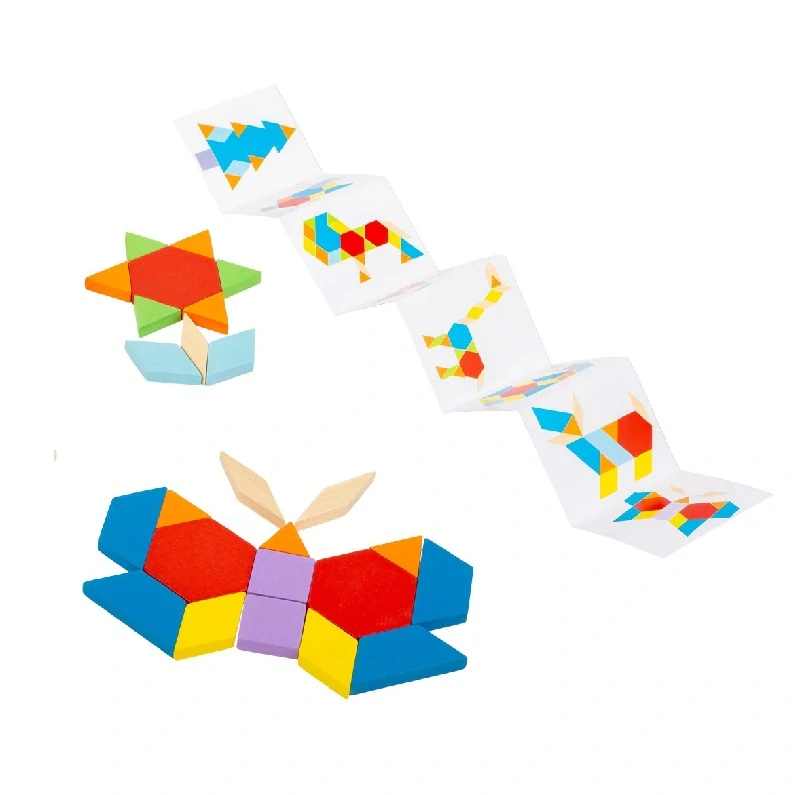 DŘEVĚNÝ TANGRAM v KOVOVÉ KRABIČCE