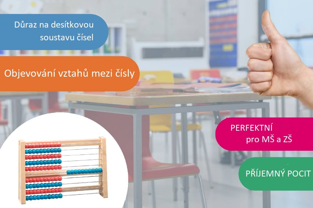 POČÍTÁNÍ do 100 – kuličkové počítadlo po desítkách (100 kuliček)