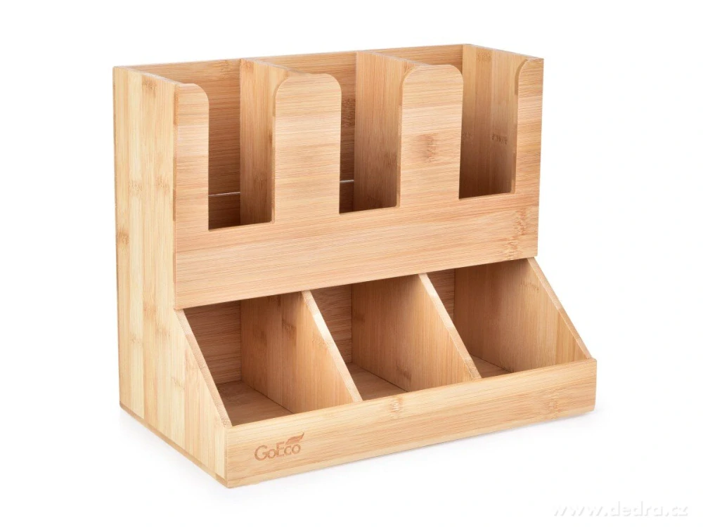 BAMBUSOVÝ ORGANIZÉR do KUCHYNĚ na čaje a kávové kapsle