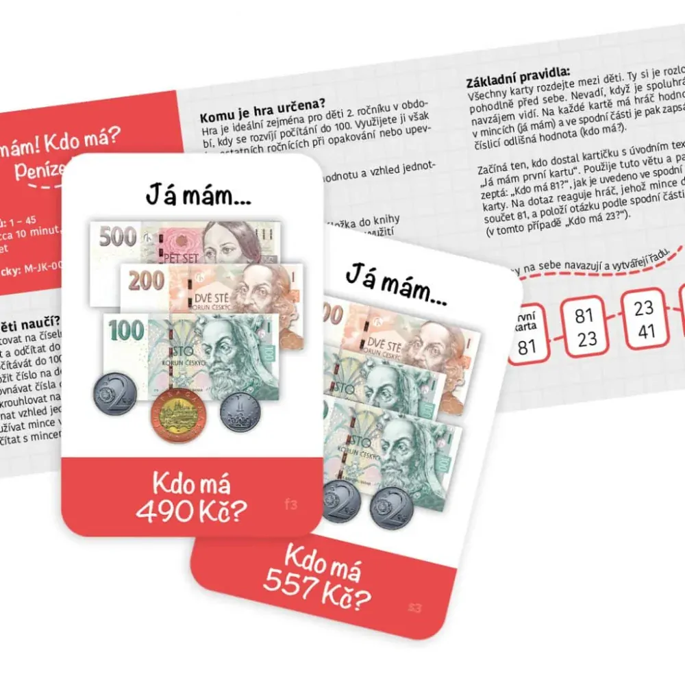 Já mám, kdo má? Peníze 3 - karetní hra na počítání do 1000
