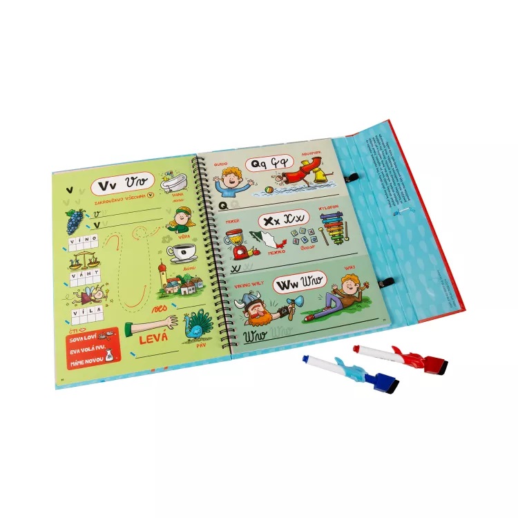 ROZTANČENÉ FIXY - PÍSMENA a ČÍSLA - stíratelný sešit A4