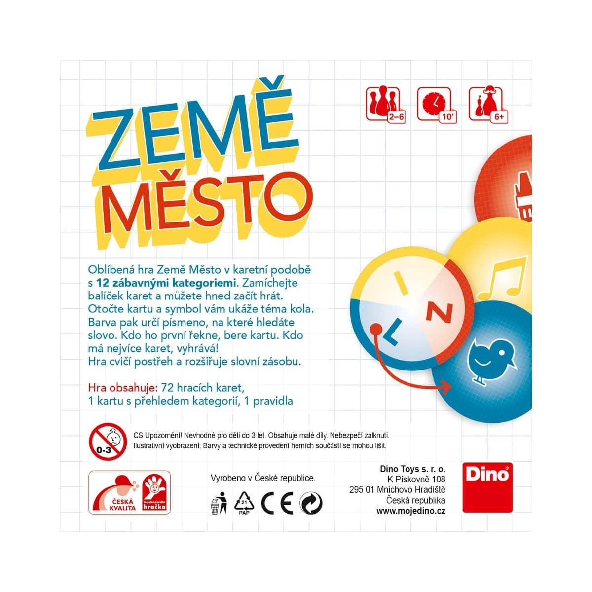 ZEMĚ MĚSTO - cestovní hra