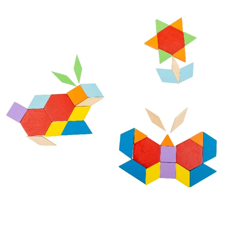 DŘEVĚNÝ TANGRAM v KOVOVÉ KRABIČCE