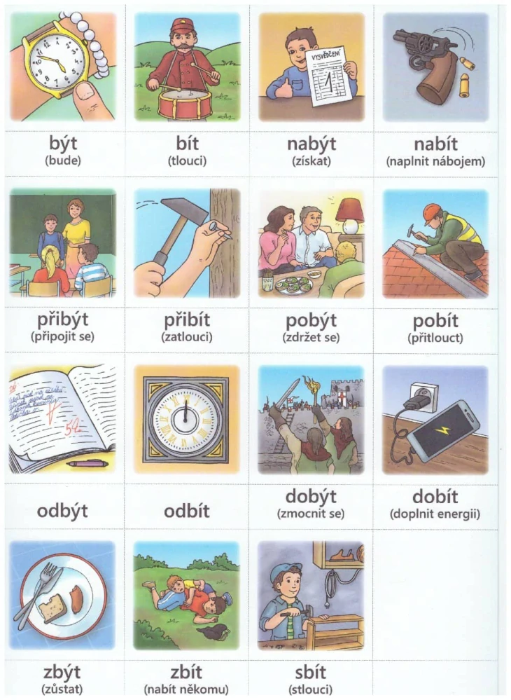 HRY s VYJMENOVANÝMI SLOVY (soubor karet k rozstříhání)
