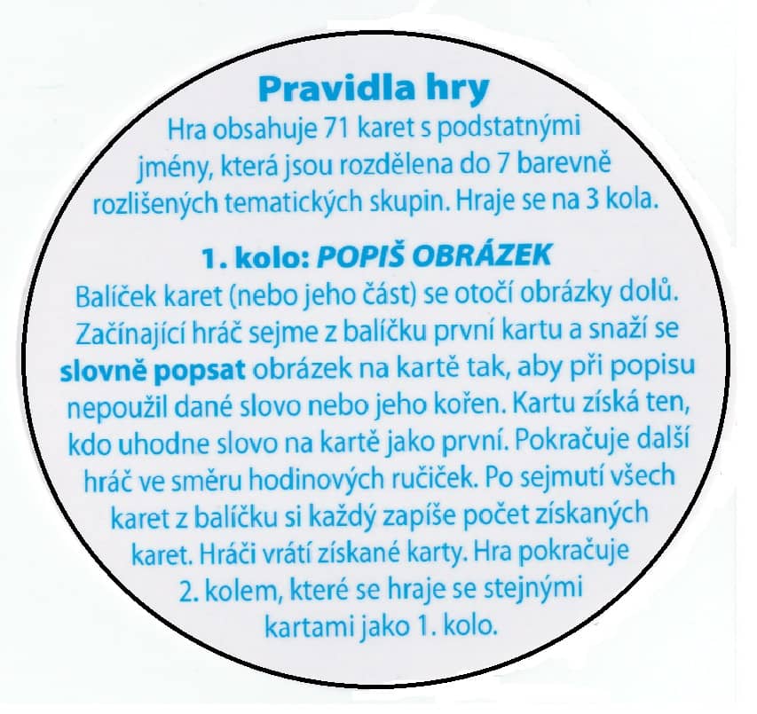 SLOVA z KUFRU - karetní slovní hra