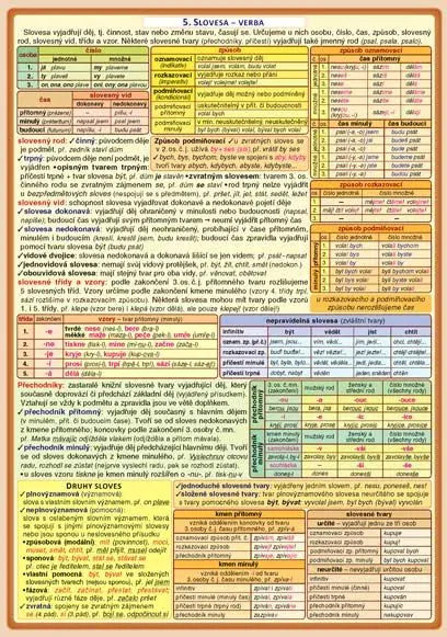PŘEHLED ČESKÉ GRAMATIKY - naučné laminované tabulky A5