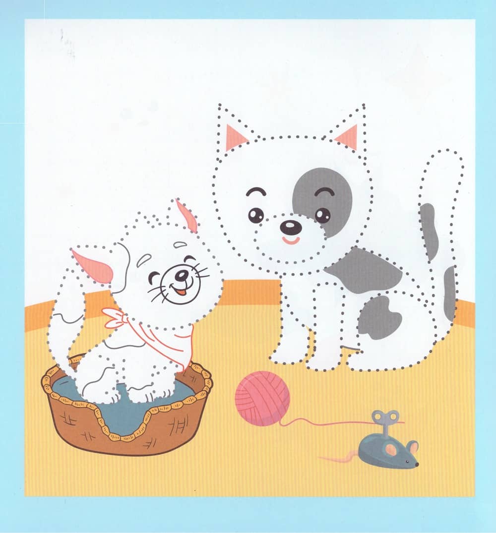 TEČKY a ČTVEREČKY s KOČIČKOU - zábavné spojovačky pro děti