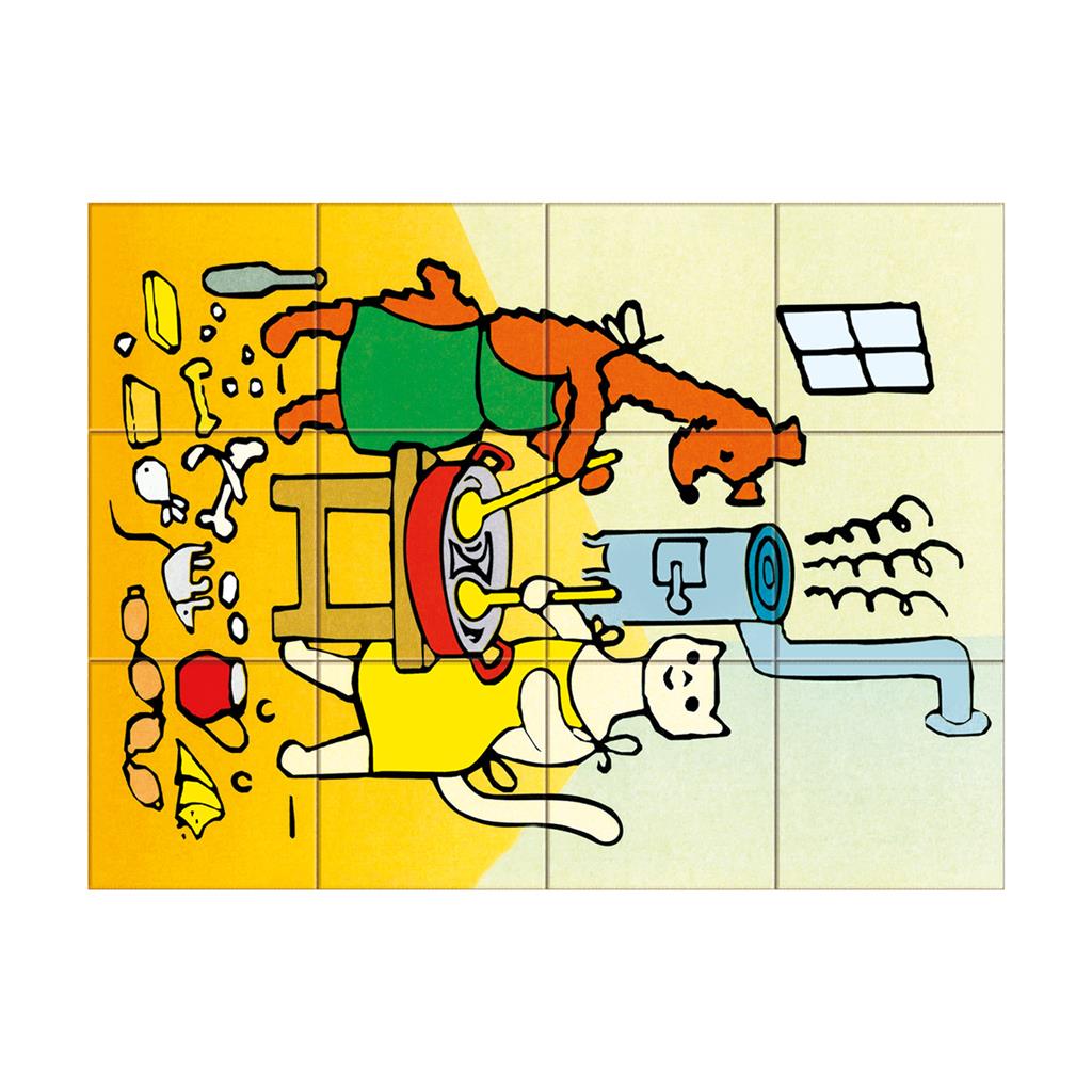 PEJSEK a KOČIČKA - 12 dřevěných kostek