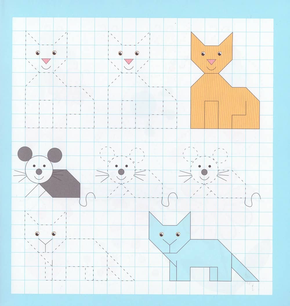 TEČKY a ČTVEREČKY s KOČIČKOU - zábavné spojovačky pro děti