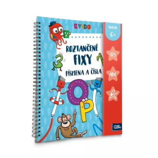 ROZTANČENÉ FIXY - PÍSMENA a ČÍSLA - stíratelný sešit A4