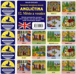 MĚSTO a VESNICE - ANGLICKÉ PEXESO 12 - tematický obrázkový slovník